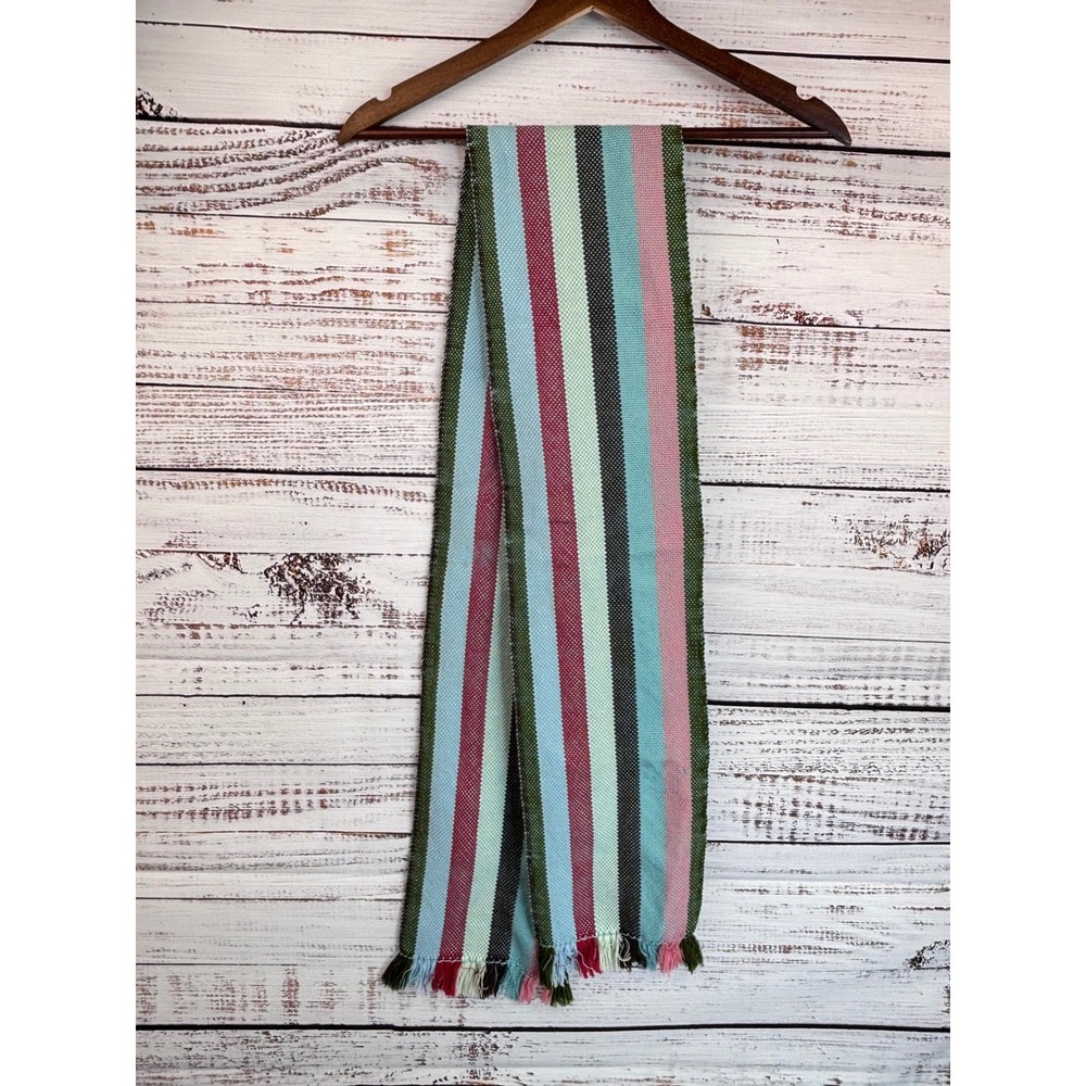 Striped Scarf Fringe Colorful‎ Woven Texture Fun Dopamine Artsy